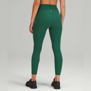 Lululemon Power Thru High Rise Tight Leggings Everglade Green Size 6 Pockets